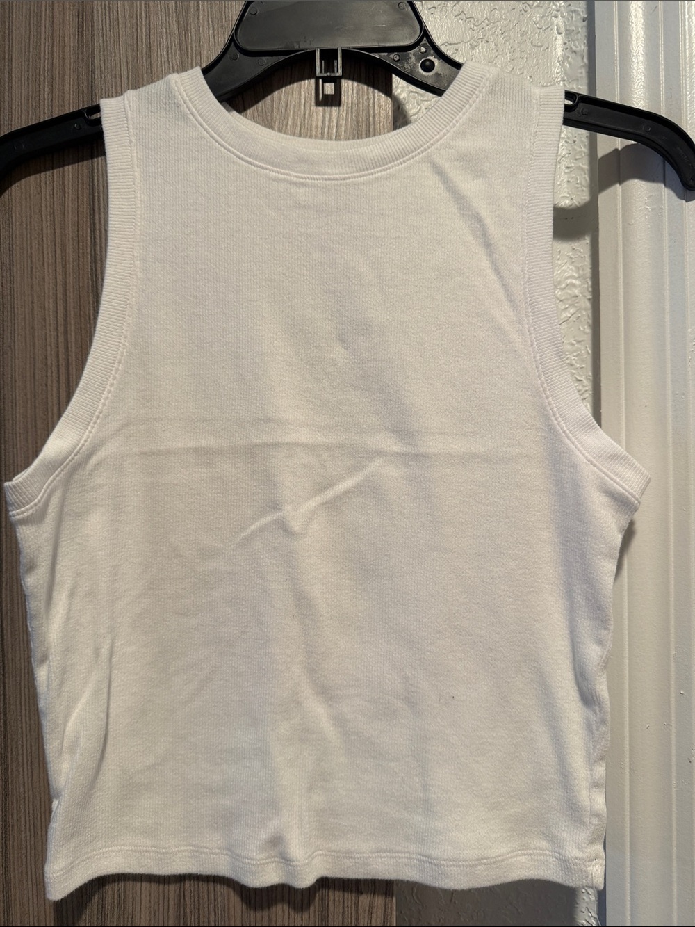 Hollister White Ribbed Tank Crop Top